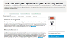 Desktop Screenshot of mbaexamnotes.com